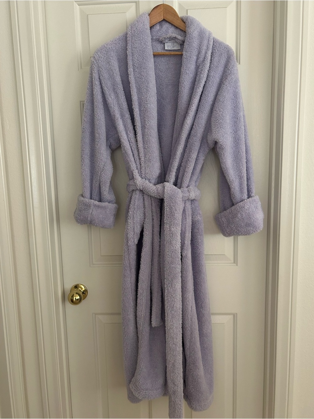 Vintage Y2K Bath & Body Works Lavender Plush Robe S/M Soft Spa Cozy 2 Pockets - Picture 11 of 12